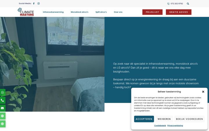 Snímek obrazovky climatemasters.nl