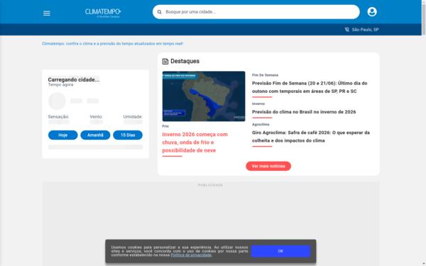 Screenshot of climatempo.com.br
