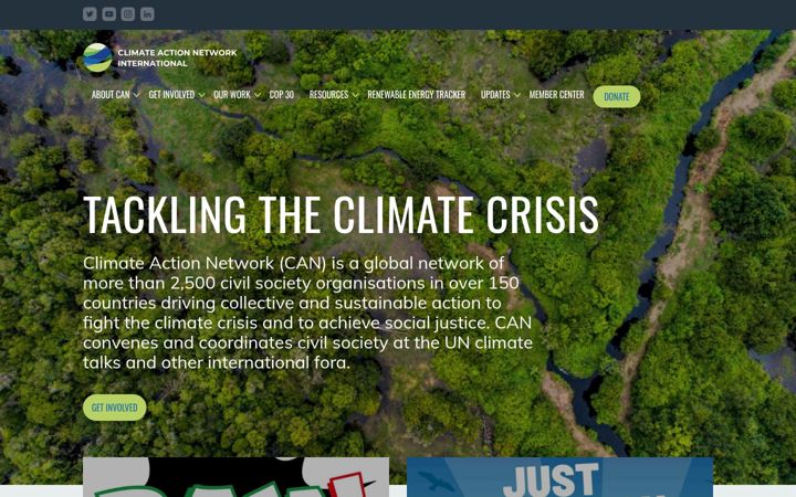 Screenshot of climatenetwork.org