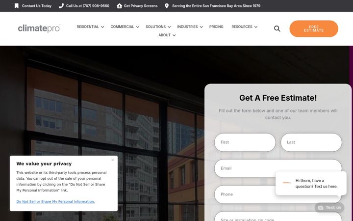 Screenshot of climatepro.com