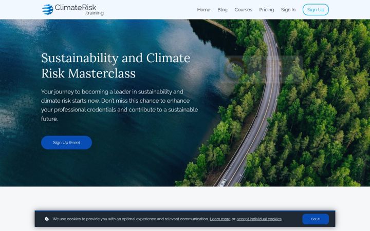 Screenshot of climaterisk.training