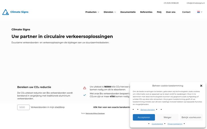 Screenshot of climatesigns.nl
