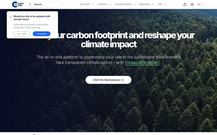 Screenshot of climatetrade.com