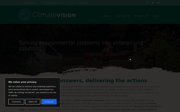 Screenshot of climatevision.co.uk