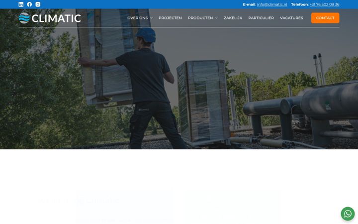 Snímek obrazovky climatic.nl