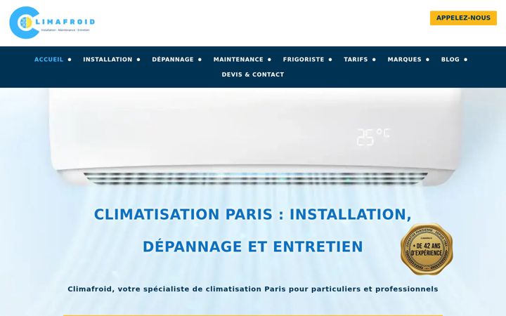 Screenshot of climatisation-paris-idf.fr