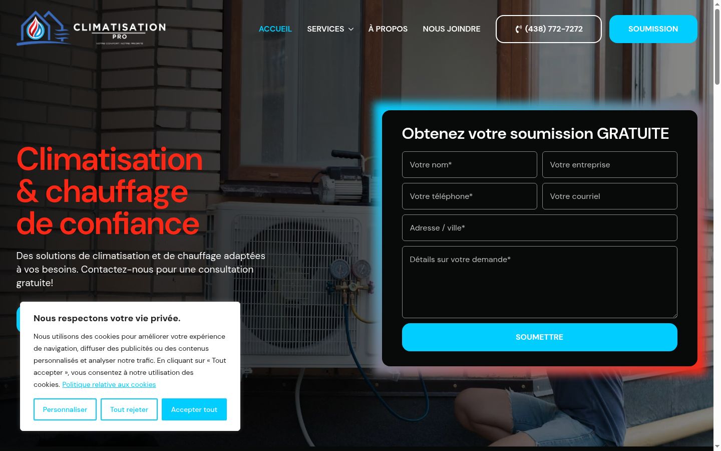 Screenshot del banner di consenso mostrato prima di qualsiasi interazione