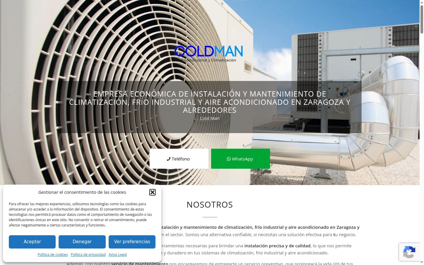 Screenshot del banner di consenso mostrato prima di qualsiasi interazione