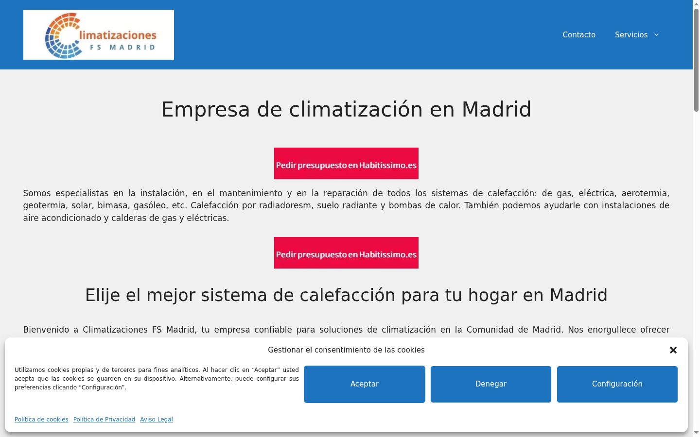 Screenshot del banner di consenso mostrato prima di qualsiasi interazione