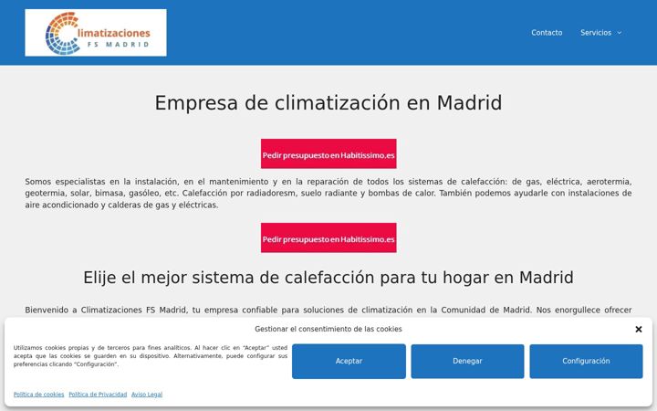 Screenshot stránky climatizacionesfsmadrid.es