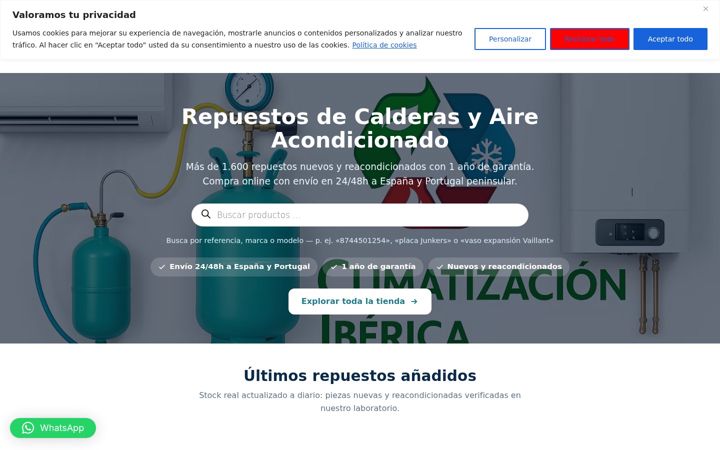 Screenshot of climatizacioniberica.es