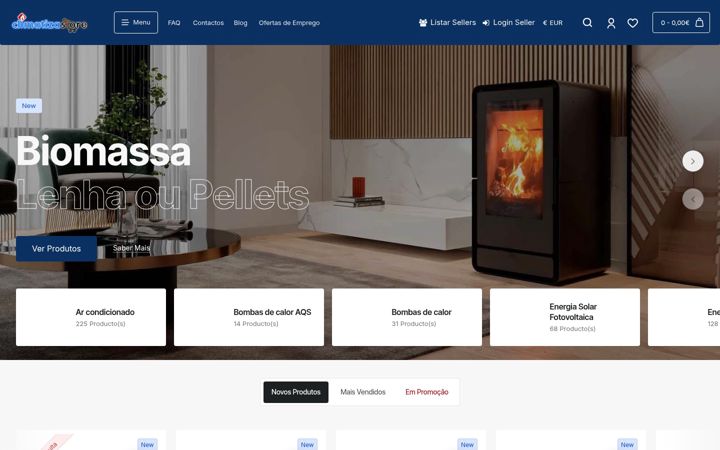 Posnetek zaslona climatizastore.pt