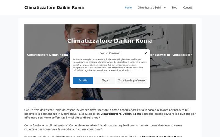 Screenshot of climatizzatoredaikinroma.it