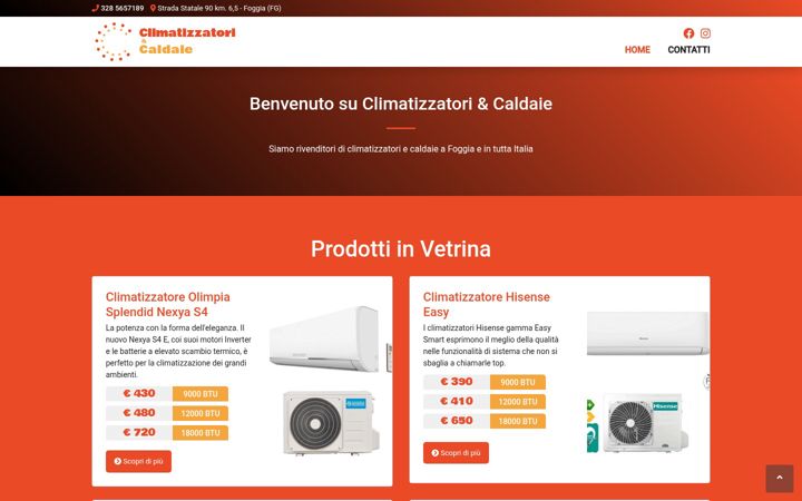 Screenshot of climatizzatoricaldaie.com