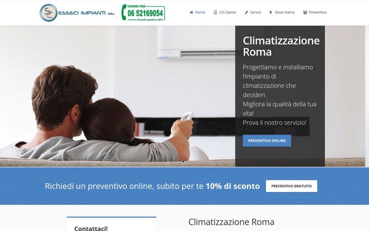 Ekrānuzņēmums no climatizzazione-roma.it