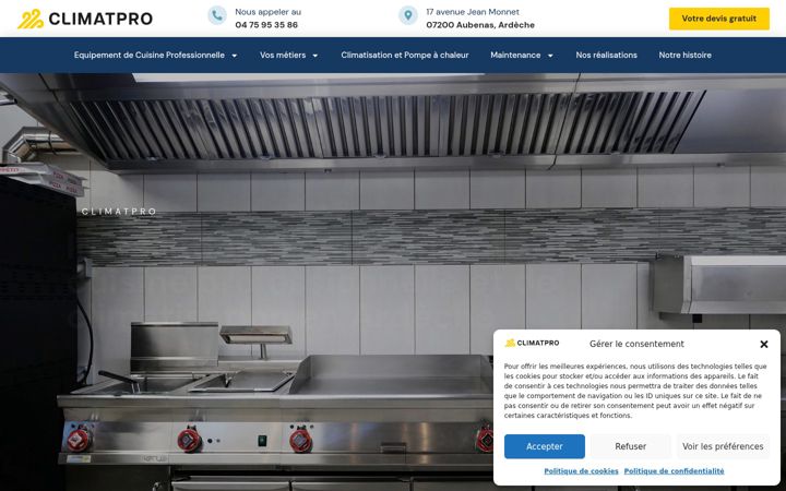Képernyőkép: climatpro07.fr