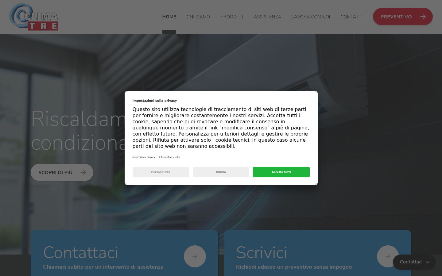 Screenshot of the consent banner shown before any interaction
