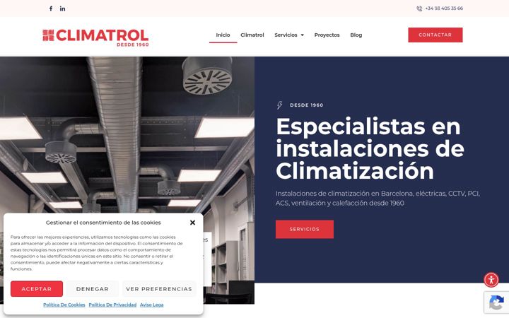 Screenshot stránky climatrol.es