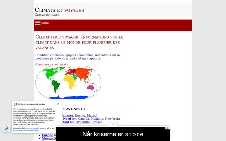 Screenshot of climatsetvoyages.com