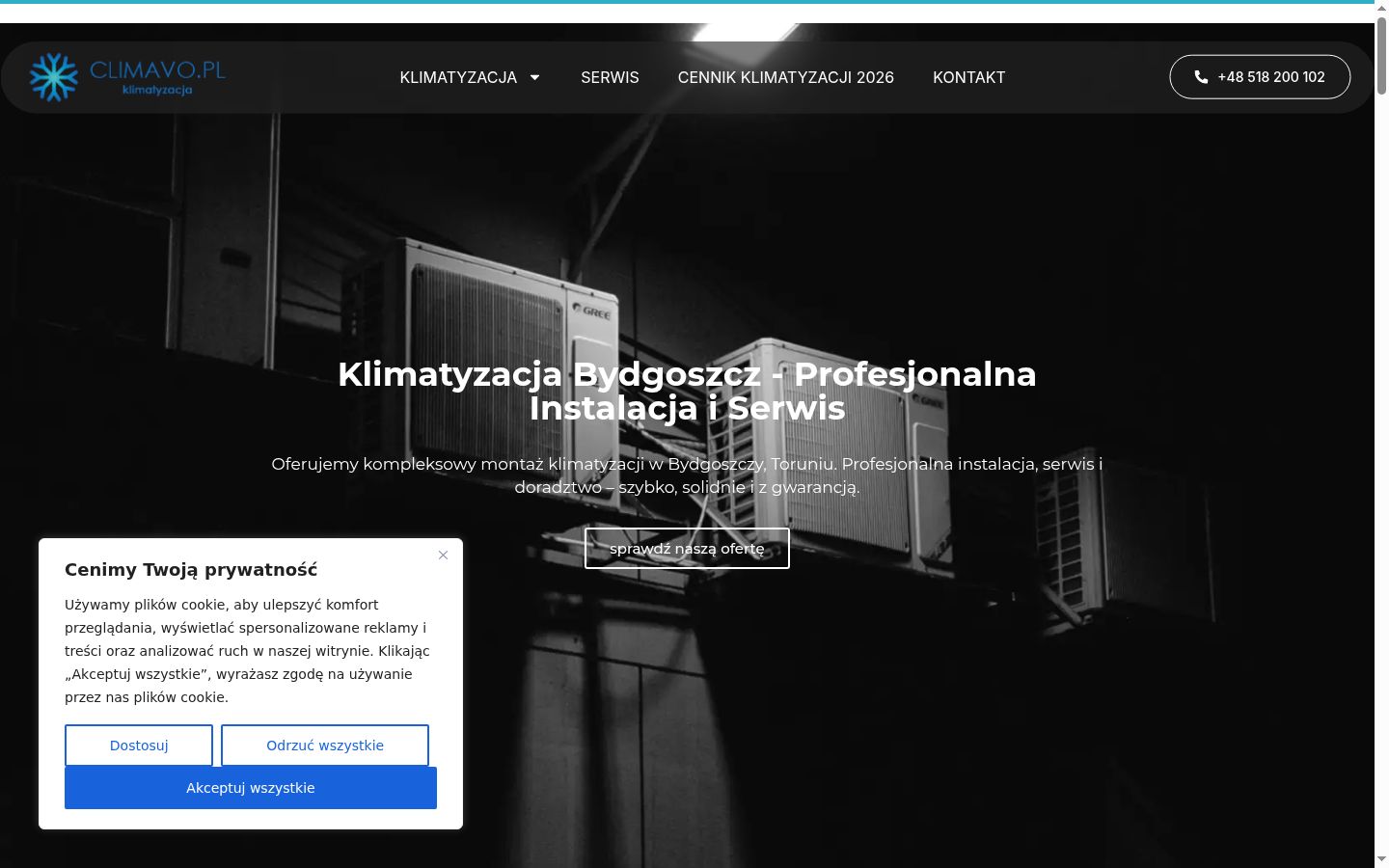 Zrzut ekranu banera zgody wyświetlanego przed jakąkolwiek interakcją