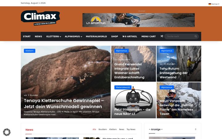 Screenshot of climax-magazine.com