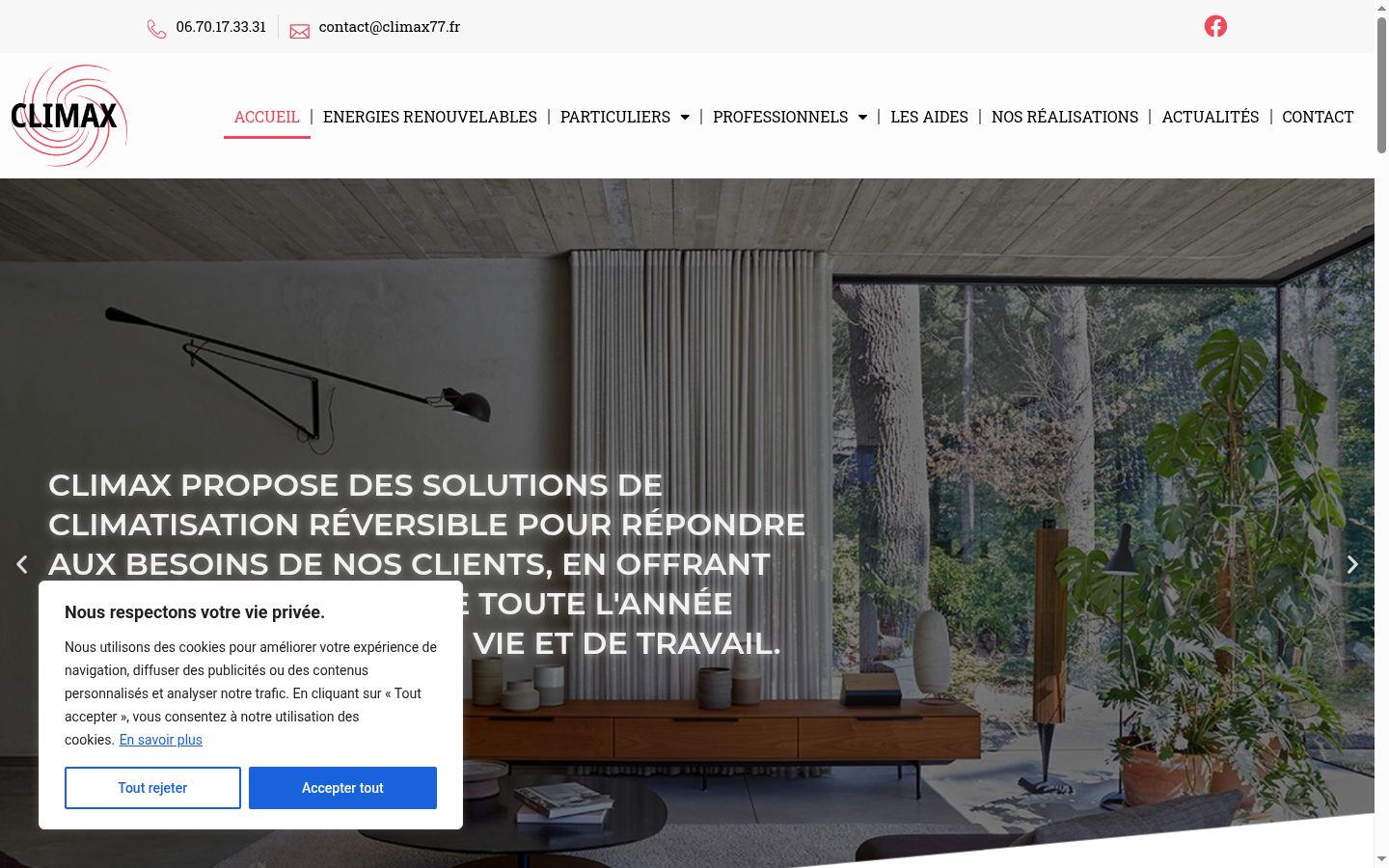 Screenshot of the consent banner shown before any interaction