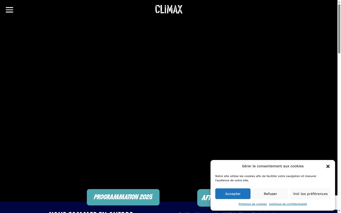 Screenshot of the consent banner shown before any interaction
