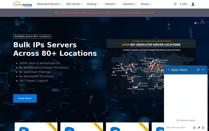 Screenshot of climaxhosting.com