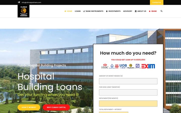 Screenshot of climaxpartners.com