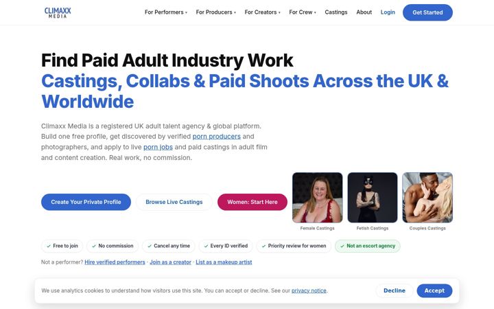Screenshot of climaxxmedia.com