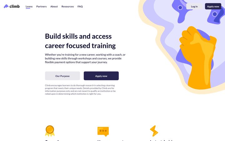 Screenshot of climbcredit.com