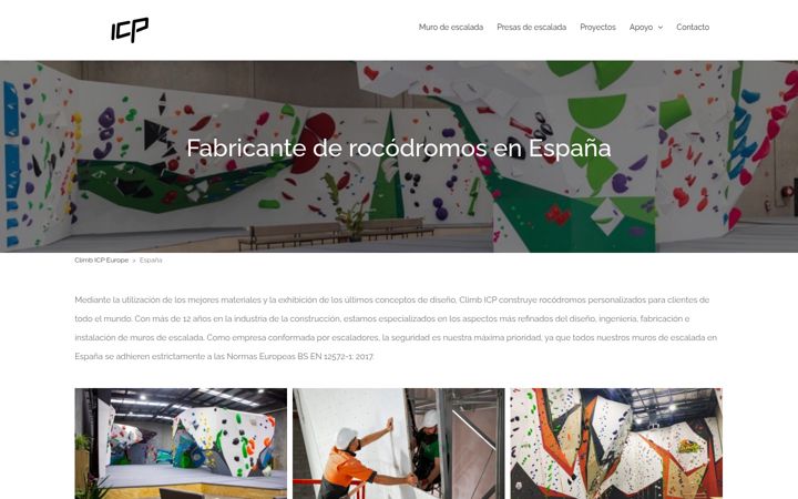 Screenshot stránky climbicp.es
