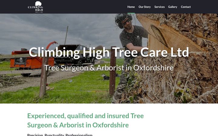 Screenshot von climbinghightreecare.co.uk