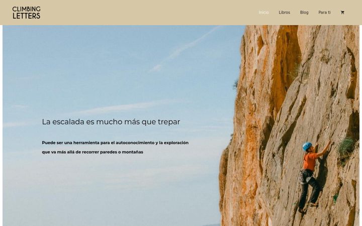 Screenshot stránky climbingletters.es