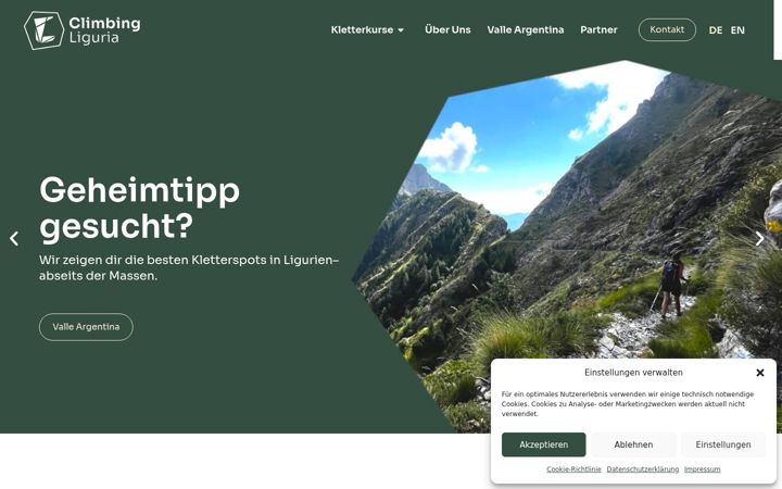 Screenshot of climbingliguria.com