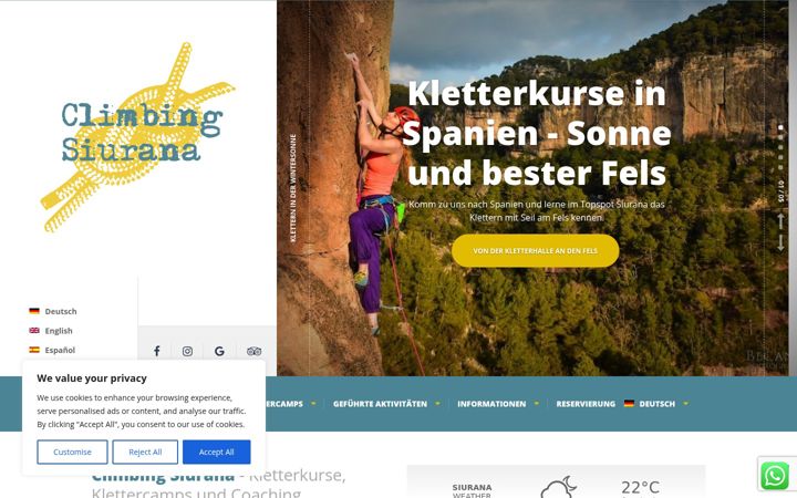 Screenshot of climbingsiurana.com