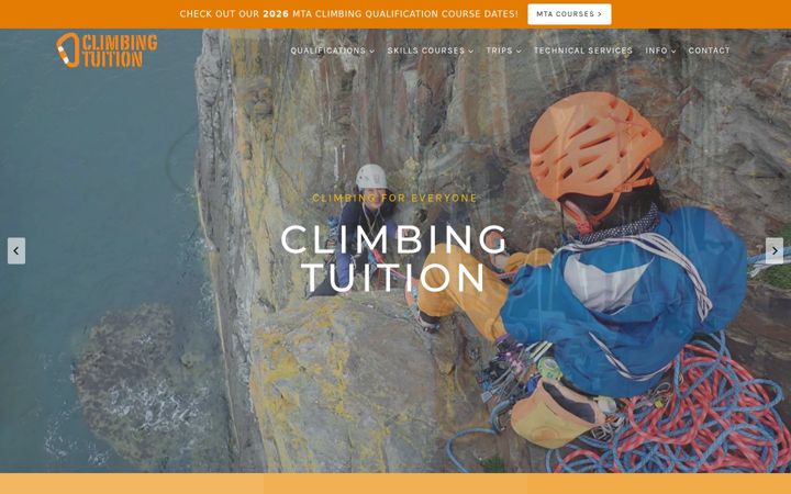 Screenshot of climbingtuition.co.uk