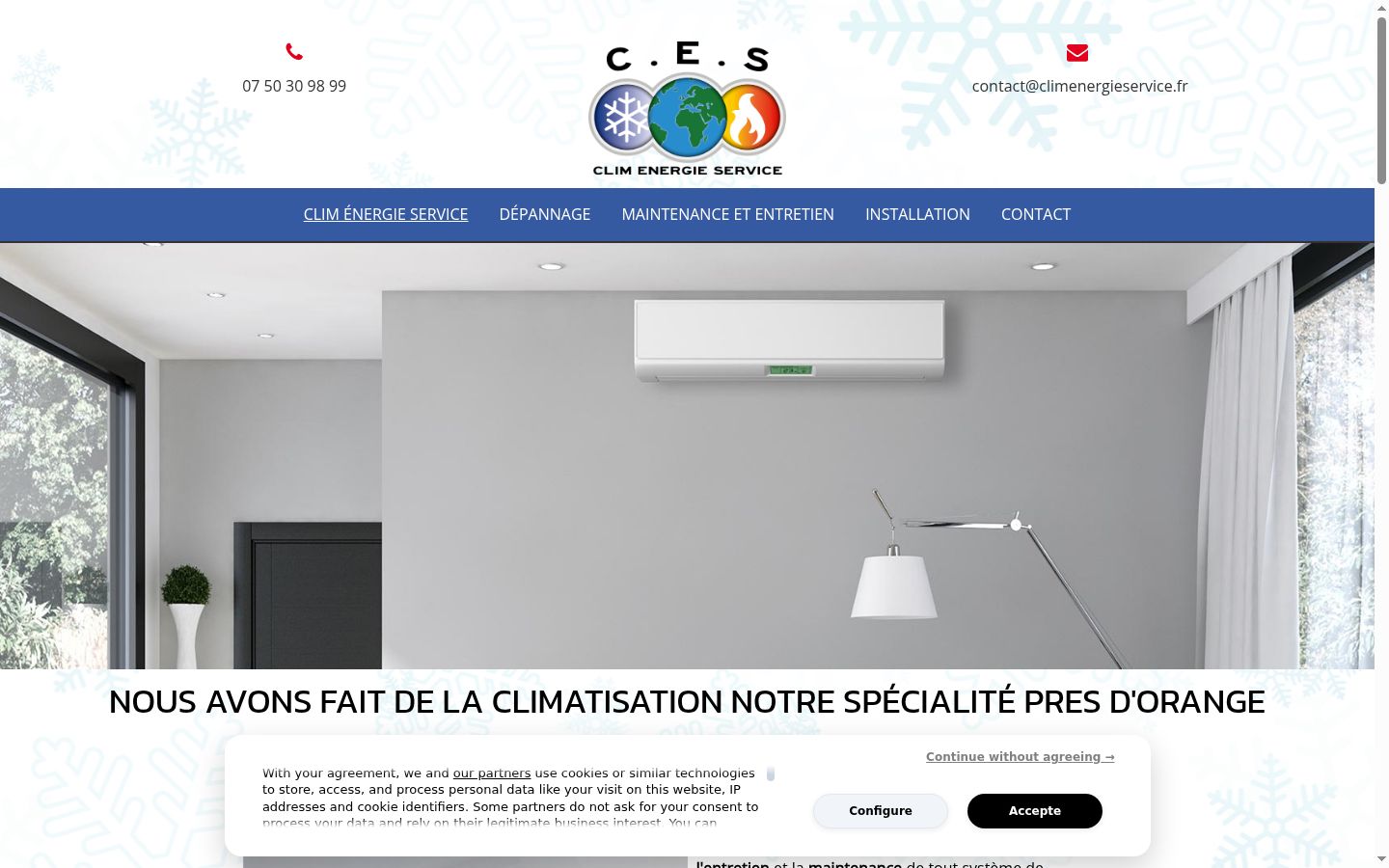 Screenshot of the consent banner shown before any interaction