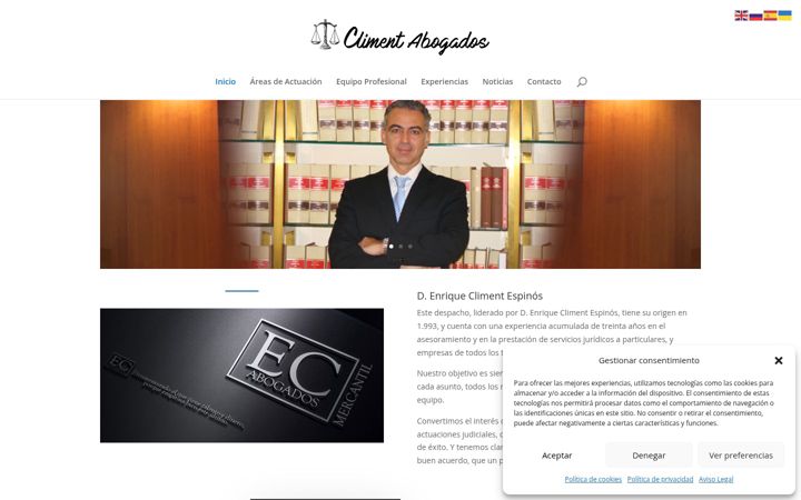 Screenshot of climentabogados.com