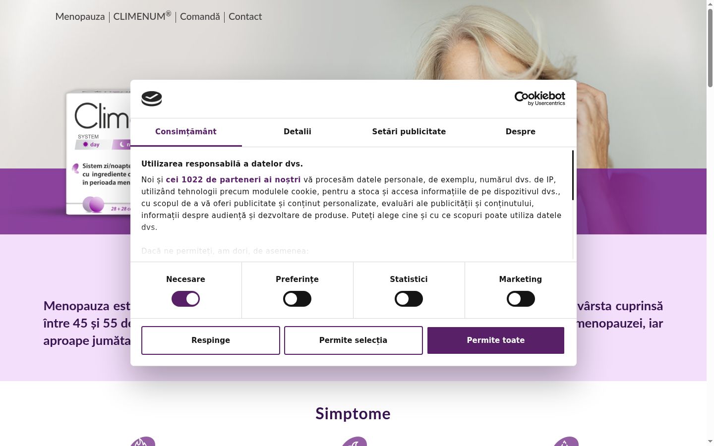 Snímek obrazovky baneru souhlasu zobrazeného před jakoukoli interakcí
