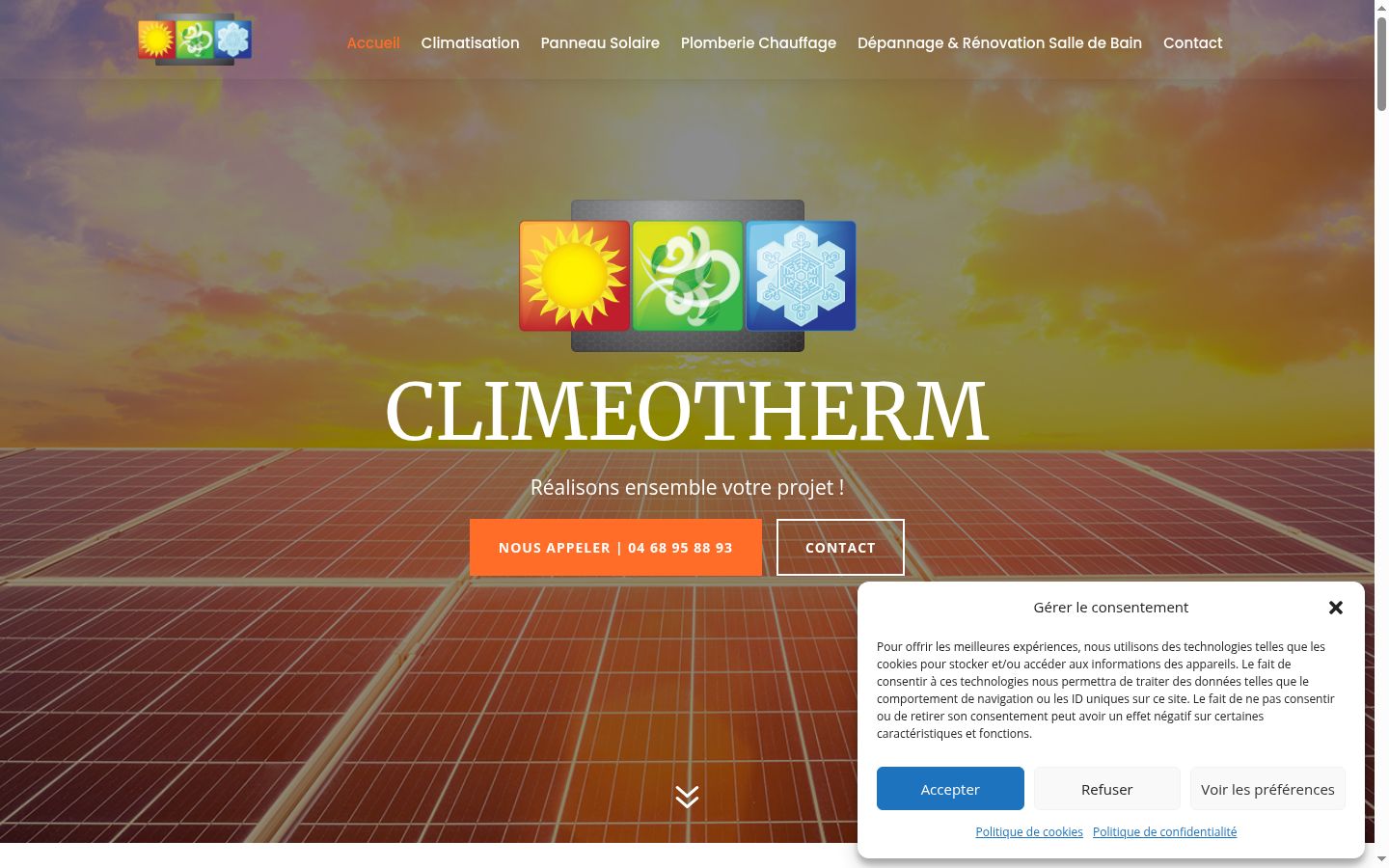 Screenshot of the consent banner shown before any interaction