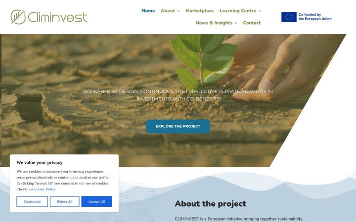 Skjámynd af climinvest-horizon.eu
