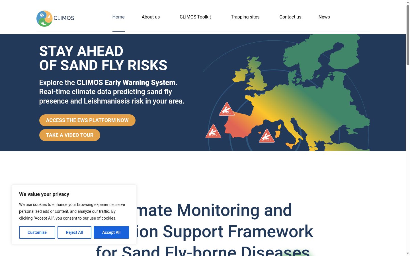 Screenshot del banner di consenso mostrato prima di qualsiasi interazione
