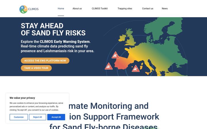 Screenshot of climos-project.eu