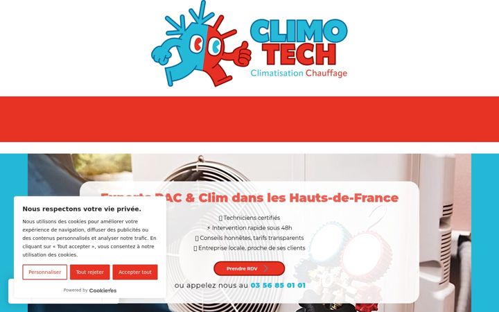 Ekrano kopija climotech.fr