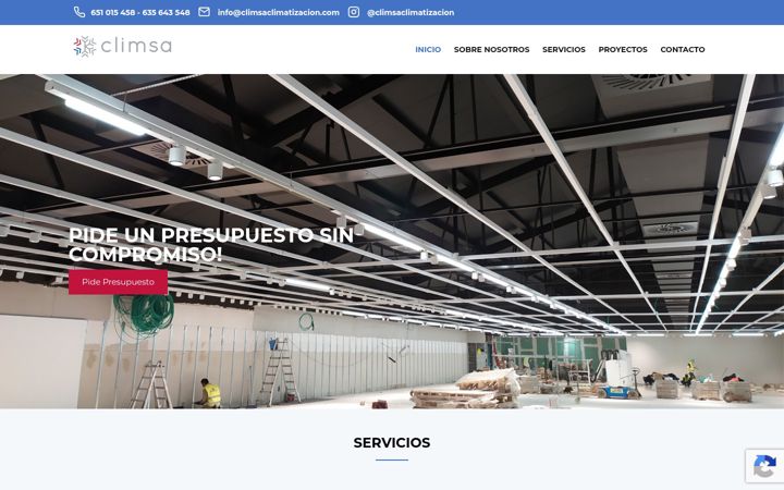 Screenshot of climsaclimatizacion.com