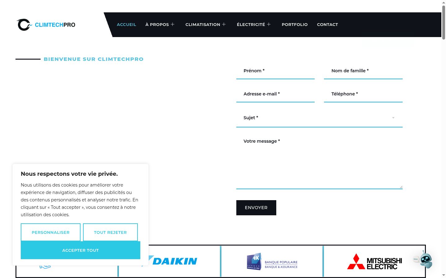 Screenshot του banner συγκατάθεσης που εμφανίστηκε πριν από οποιαδήποτε αλληλεπίδραση