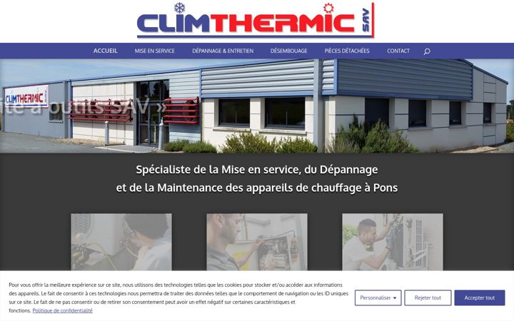 Ekrano kopija climthermic.fr