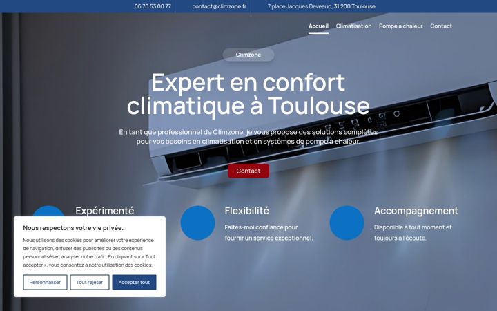 Capture d'écran de climzone.fr