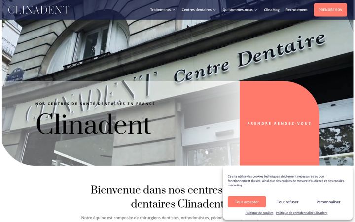 Capture d'écran de clinadent.fr